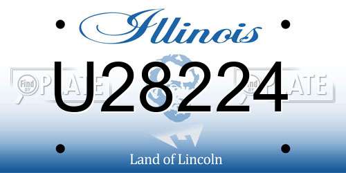 U28224 Illinois License Plate