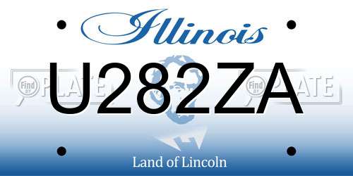 U282ZA Illinois License Plate