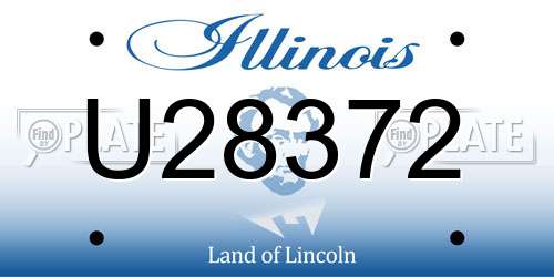 U28372 Illinois License Plate