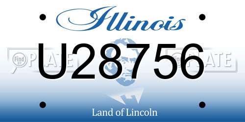 U28756 Illinois License Plate