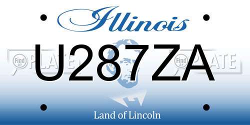 U287ZA Illinois License Plate