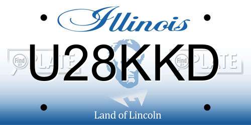 U28KKD Illinois License Plate