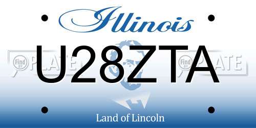 U28ZTA Illinois License Plate