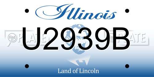 U2939B Illinois License Plate