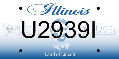U2939I Illinois License Plate