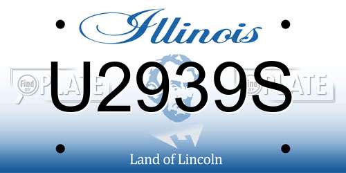 U2939S Illinois License Plate