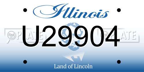 U29904 Illinois License Plate