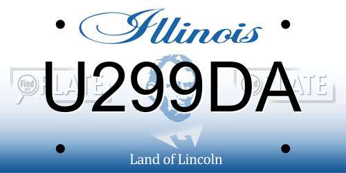 U299DA Illinois License Plate