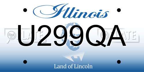 U299QA Illinois License Plate