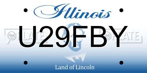 U29FBY Illinois License Plate