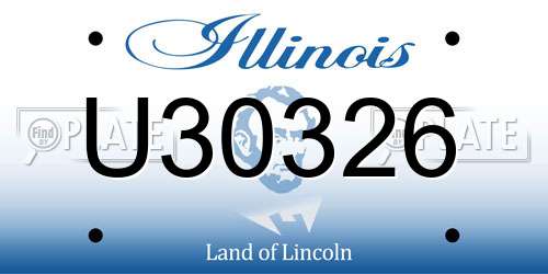 U30326 Illinois License Plate