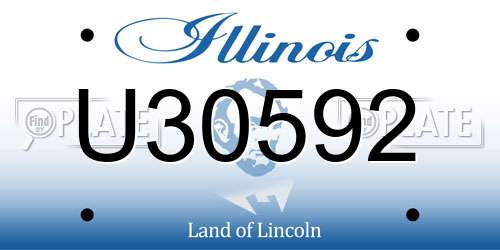 U30592 Illinois License Plate