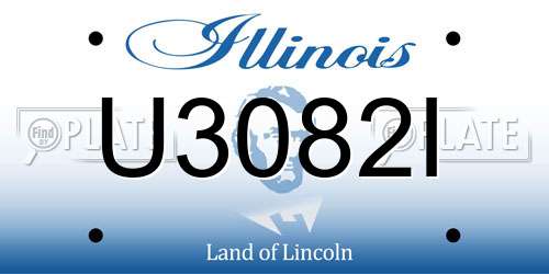U3082I Illinois License Plate