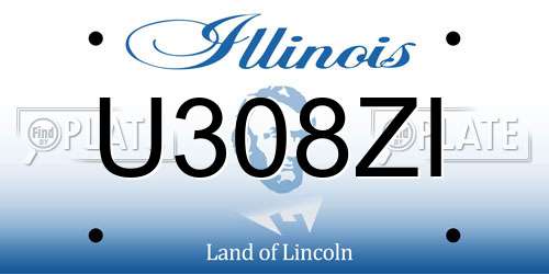 U308ZI Illinois License Plate