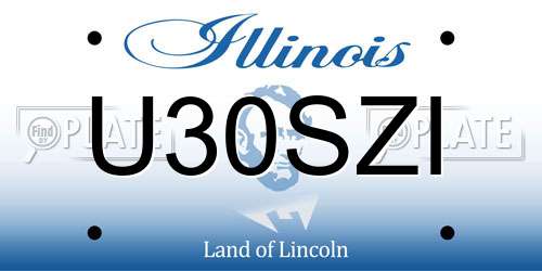 U30SZI Illinois License Plate