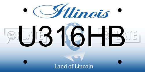 U316HB Illinois License Plate