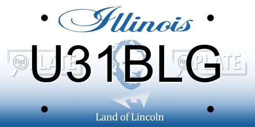 U31BLG Illinois License Plate