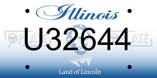 U32644 Illinois License Plate