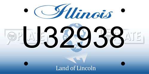 U32938 Illinois License Plate