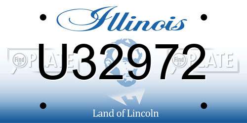 U32972 Illinois License Plate