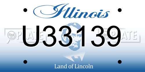 U33139 Illinois License Plate