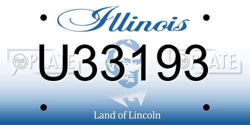 U33193 Illinois License Plate