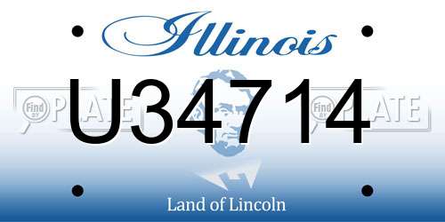 U34714 Illinois License Plate