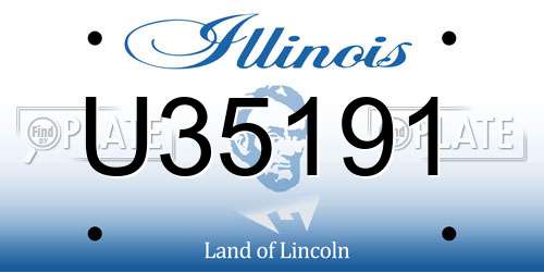 U35191 Illinois License Plate