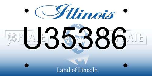 U35386 Illinois License Plate