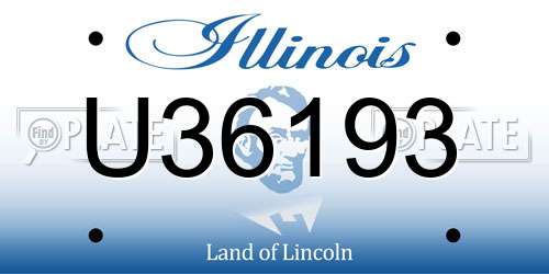U36193 Illinois License Plate