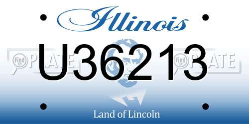 U36213 Illinois License Plate