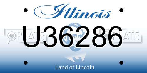 U36286 Illinois License Plate
