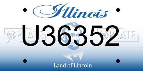 U36352 Illinois License Plate