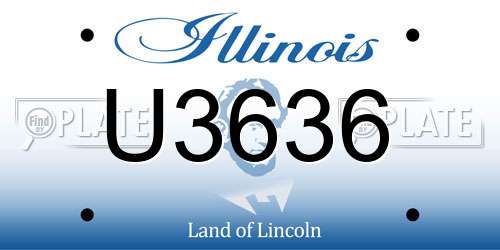 U3636 Illinois License Plate