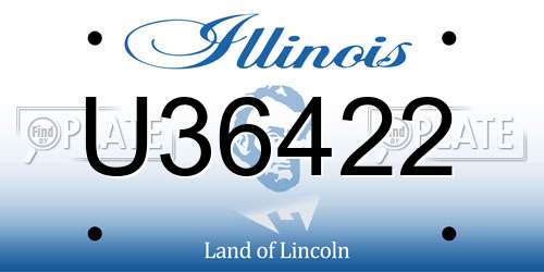 U36422 Illinois License Plate