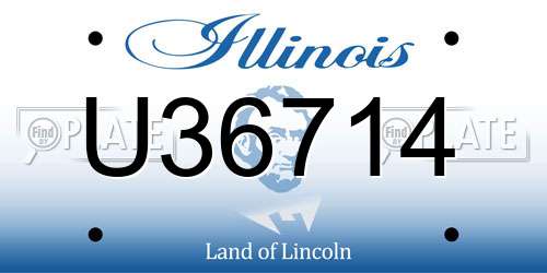 U36714 Illinois License Plate