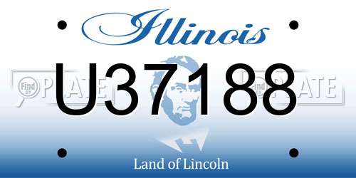 U37188 Illinois License Plate