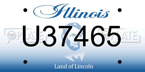 U37465 Illinois License Plate
