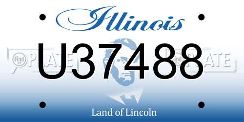 U37488 Illinois License Plate