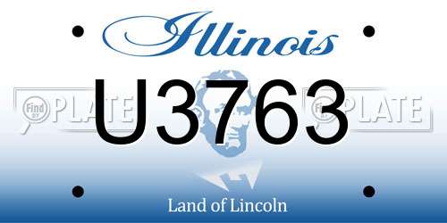 U3763 Illinois License Plate