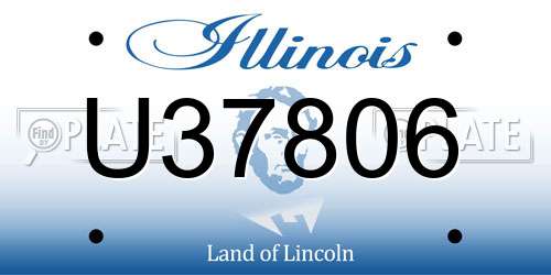 U37806 Illinois License Plate