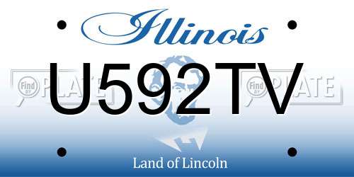 U592TV Illinois License Plate