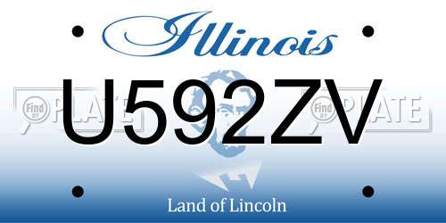 U592ZV Illinois License Plate