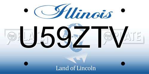 U59ZTV Illinois License Plate