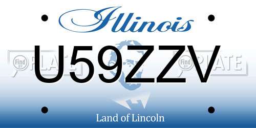 U59ZZV Illinois License Plate