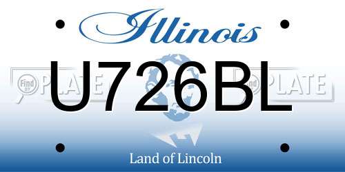 U726BL Illinois License Plate