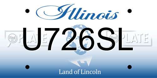 U726SL Illinois License Plate