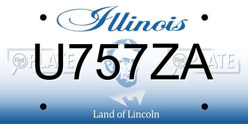 U757ZA Illinois License Plate