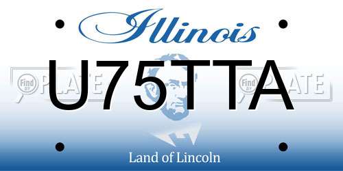 U75TTA Illinois License Plate