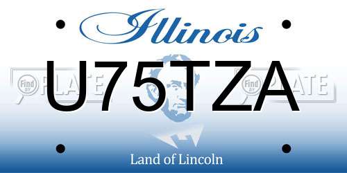 U75TZA Illinois License Plate